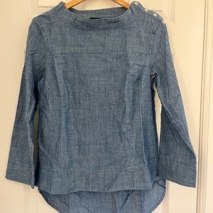 J. Crew Chambray Funnel Neck Shirt